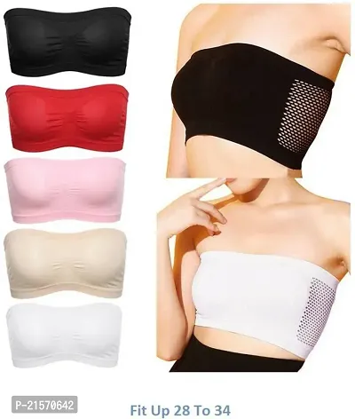 Buy Ritu Creation Non-Padded & Non Wired Seamless Tube Bra for Women (Free  Size) Pack of 2 at