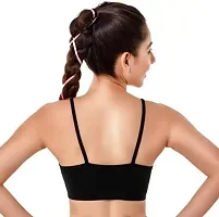 Cotton Women Sports Non Padded Bra  (Multicolor)-thumb3