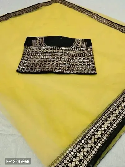 Fancy Net Saree with Blouse Piece for Women