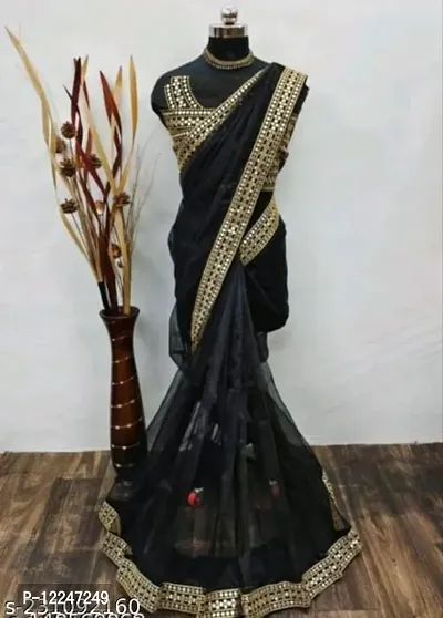 Fancy Net Saree with Blouse Piece for Women