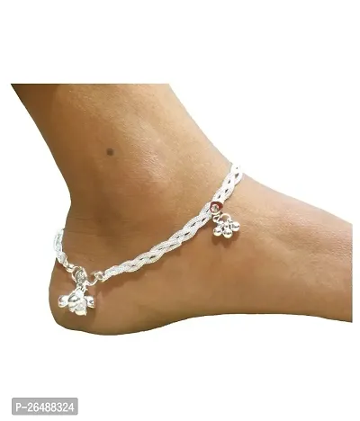Women and Girls Silver Plated White Metal Payal Anklets-thumb0