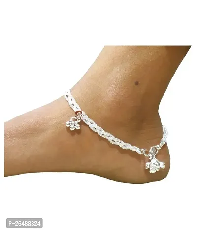 Women and Girls Silver Plated White Metal Payal Anklets-thumb2