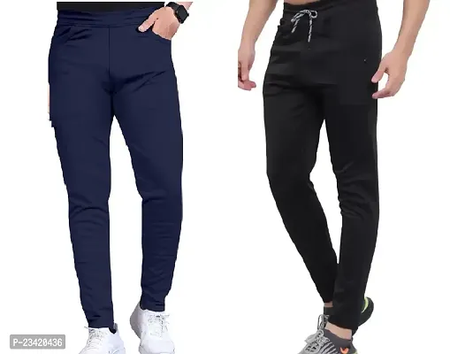 Classic Blended Solid Track Pants for Men, Pack of 2