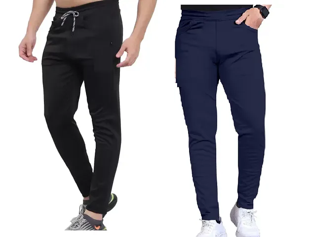 Classic Blended Solid Track Pants for Men, Pack of 2