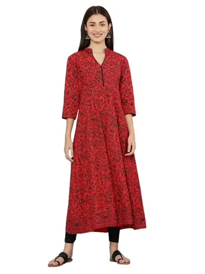 Stylish Cotton Anarkali Printed Kurta