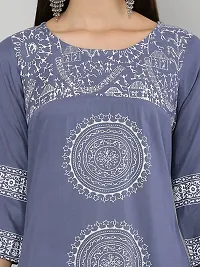 EZIS FASHION Women Block Print Grey Kurta-thumb4