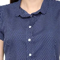 EZIS FASHION Women's Crepe Half Sleeve Milk Print Shirt | Blue | EZIS- S38-thumb3
