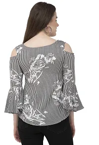 EZIS FASHION Women's Crepe 3/4 Sleeve Milk Print Top | Multi | EZIS- T30-thumb2