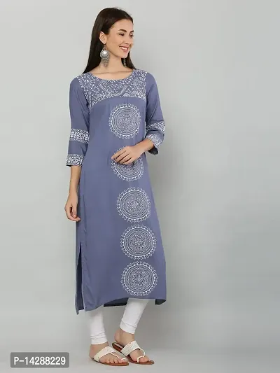 EZIS FASHION Women Block Print Grey Kurta-thumb2