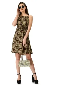 EZIS FASHION Women's Crepe Milk Print Calf Length Regular Dress | Multi | EZIS- D148-thumb3