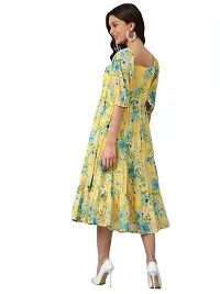 LEMON YELLOW WOMEN MIDI DRESS-thumb3