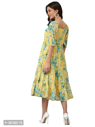 LEMON YELLOW WOMEN MIDI DRESS-thumb4