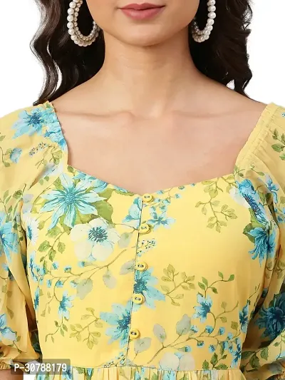 LEMON YELLOW WOMEN MIDI DRESS-thumb5