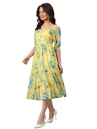 LEMON YELLOW WOMEN MIDI DRESS-thumb1