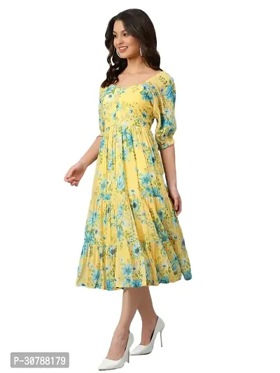 LEMON YELLOW WOMEN MIDI DRESS-thumb2