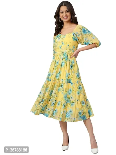 Stylish Georgette Printed Dress for Women-thumb0