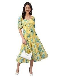 LEMON YELLOW WOMEN MIDI DRESS-thumb2