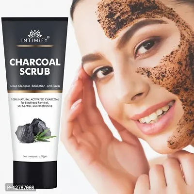 Charcoal Scrub for Women Girls or Men Boys Scrub for Oil Control Tan Removal And Anti-Ageing Scrub Deep Pore Cleaning Ke Liye Scrub-thumb0