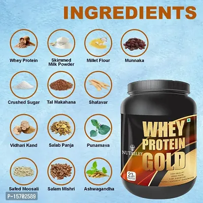 Nutriley Whey Protein Gold Powder Nutritional Supplement, Muscle Protein, Muscle Gainer, Body Gainer Protein, Muscle Gainer Protein, Whey Protein, Whey Protein Supplement 500 G Mango Flavour-thumb3