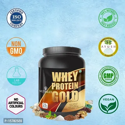 Nutriley Whey Protein Gold Powder Nutritional Supplement, Muscle Protein, Muscle Gainer, Body Gainer Protein, Muscle Gainer Protein, Whey Protein, Whey Protein Supplement 500 G Mango Flavour-thumb4