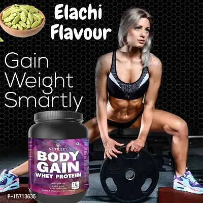 Nutriley Body Gain - Body Weight Muscle Fit | Increase Body Strength | Ayurvedic Product | Weight Gainer Powder for Women | Muscle Growth | Weight Gainer- 500 G  Elachi Flavour