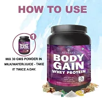 Nutriley Body Gain - Body Weight / Muscle Gainer Whey Protein Supplement Muscle Power | Body Gain Muscle Mass | Proteins | Muscle Gainer | Increase Body Strength | Muscle Gainer Vanilla Flavour 1 KG-thumb3