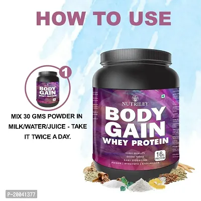 Nutriley Body Gain - Body Weight / Muscle Gainer Whey Protein Supplement Muscle Power | Body Gain Muscle Mass | Proteins | Muscle Gainer | Increase Body Strength | Muscle Gainer Vanilla Flavour 1 KG-thumb4