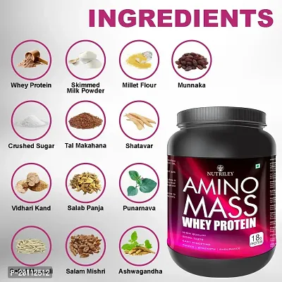 Nutriley Amino Mass - Body Weight / Muscle Gainer Whey Protein Supplement, Muscle Power | Body Gain Muscle Mass | Weight Gain Supplement | Proteins | Muscle Gainer Mango Flavour 1 KG-thumb5