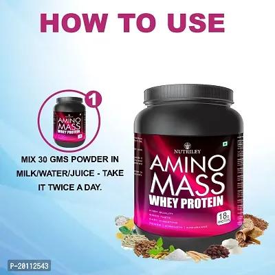 Nutriley Amino Mass - Body Weight / Muscle Gainer Whey Protein Supplement, Muscle Power | Body Gain Muscle Mass | Weight Gain Supplement | Proteins | Muscle Gainer Chocolate Flavour 1 KG-thumb4