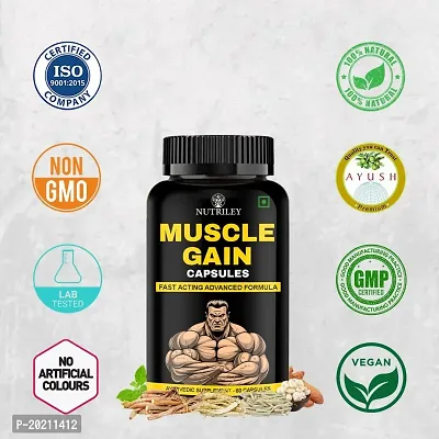 Nutriley Muscle Weight Gain Tablets for Men Women | Advance Weight Gainer 60 Capsules| Weight Gainer / Mass Gainer Capsules | Advanced Formulation| Weight Gain Capsules for women, Mass Gain Capsules-thumb4