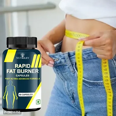 Nutriley Rapid Fat Burner Capsules Fat Burner Capsule for Weight Loss, Helps in Fat Cutter, Fat Loss Capsule, Belly Fat,Slim Body Shape, | Fat Burner Capsule | Weight Loss Product, 60 Capsule