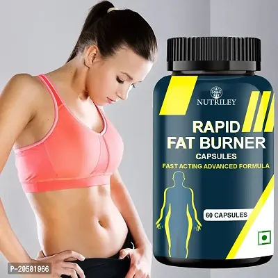 Nutriley Rapid Fat Burner Capsules Fat Burner Capsule for Weight Loss, Helps in Fat Cutter, Fat Loss Capsule, Belly Fat,Slim Body Shape, | Fat Burner Capsule | Weight Loss Product (60 Capsules)