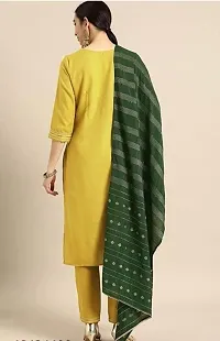 Mustred  Coloured Kurta Set-thumb1