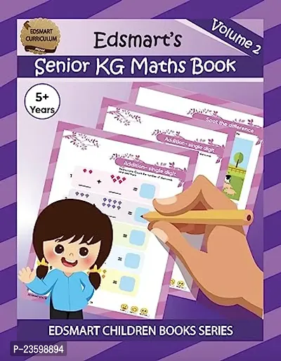 Senior KG Maths book vol 2 | Kids Maths Activity book 5+ Years / CBSE UKG Maths textbooks for kids / Kindergarten Maths worksheets [60 pages]/ Teaches 3D Shapes, Symbols, Ordinal Position, Addition