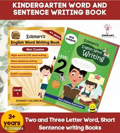 English Word Writing  Sentence Writing Books Set For Kids Of 3-5 Years Old | 2 Books - A4 Size | Handwriting Practice Book | Activity Books For 3 Year Old, Best Kids Writing Book