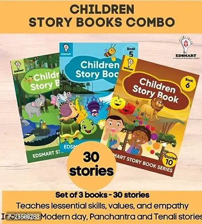 Edsmart Kids Story Book Collection: 3 story books combo | 30 Illustrated Tales for Ages 2-6 | Good Manners, Nature, Friendship, Panchatantra, Tenali Rama, and More | 96 Pages-thumb0