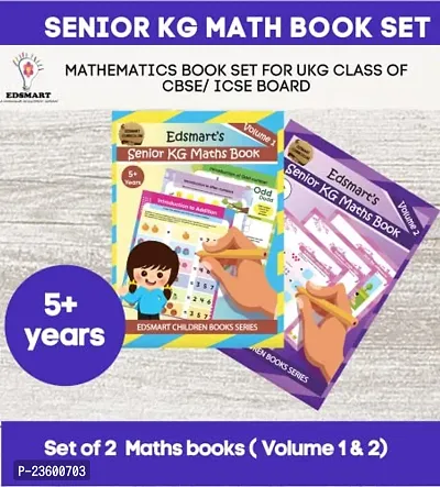 Senior KG Maths Combo of 2 books - UKG Maths Workbook CBSE for 4+ Years / UKG Maths worksheets for kids CBSE / Kindergarten Maths Activity Text Books / Teaches Number, 3D Shapes, Symbols, Ordinal Posi-thumb0