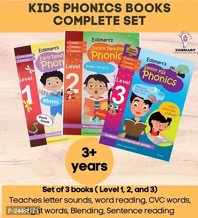 Kids phonics books full set for 3-5 years | Teaches Letter sounds, word reading, blending and sentence reading-thumb0