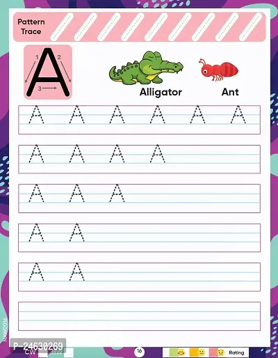 Edsmart Nursery Alphabet Writing Book for 3 years old | Alphabet Capital letters, Coloring, Pattern tracing, Handwriting practice book, Big letters of alphabet-thumb3