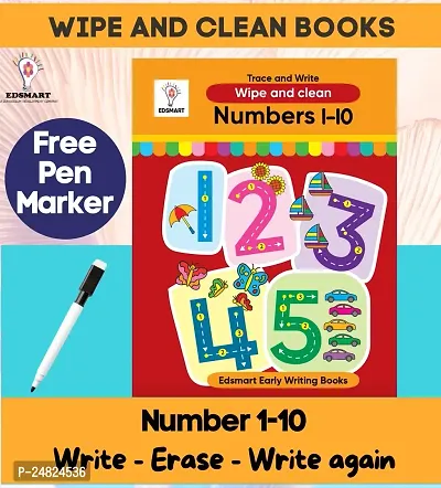 Wipe and Clean: Reusable Number Tracing 1-10 Book | Best Pencil Control Tracing Book for Kids with FREE Pen Included-thumb0
