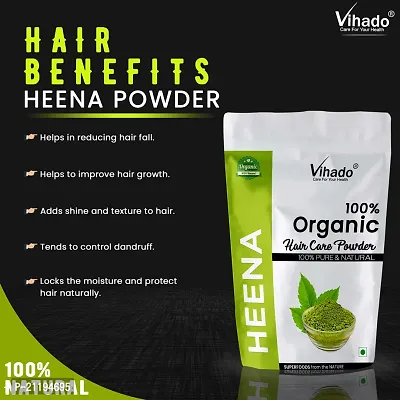 Vihado Natural Henna Powder for hair , MEHANDI POWDER 50g (Pack of 1)-thumb3