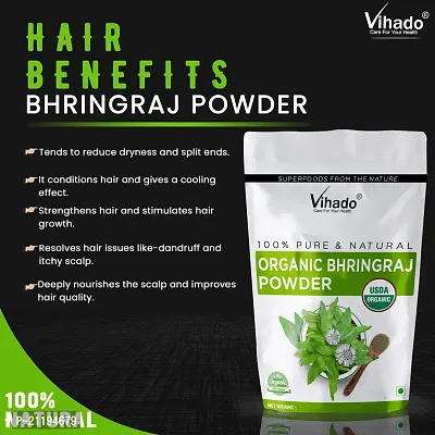 Vihado Herbal Product Bhringraj Leaves Powder for Fighting Hair Fall Naturally- 200g (Pack of 1)-thumb3