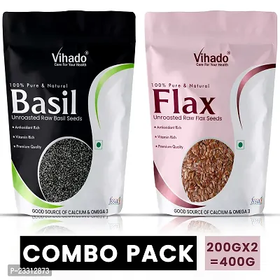 Buy Vihado Basil Seed Flax Seed For Weight Loss Eating 200G Combo