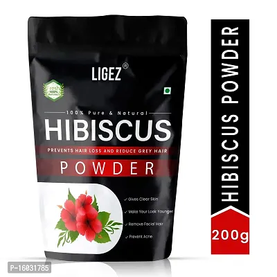 LIGEZ Hibiscus Flower Powder for Natural Hair Growth 200g (Pack of 1)-thumb0