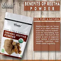 Vihado 100% Quality Reetha Powder For Hairs 500g (Pack of 1)-thumb1