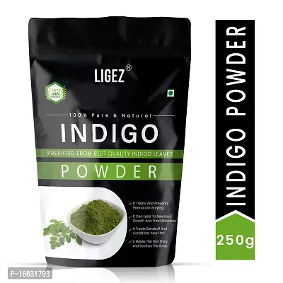 LIGEZ 100 Percent Natural Indigo Hair Colour Powder 250g (Pack of 1)