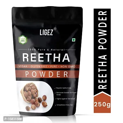 LIGEZ 100% Natural Organic Reetha Powder For Hair Growth-250g (Pack of 1)