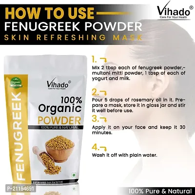 Vihado Premium Quality Fenugreek (Methi) Powder-100% Pure Natural Herbal 200g (Pack of 1)-thumb5