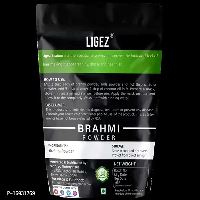 LIGEZ 100% Pure Natural Brahmi Powder for Dandruff Control 400g (Pack of 1)-thumb2