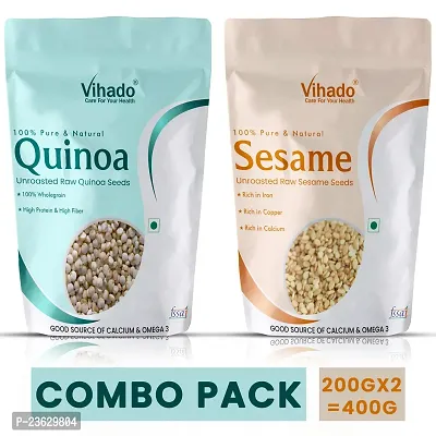 Vihado Quinoa Seed And Sesame Seed For Weight Loss And Eating 200G Combo Pack Of 2-thumb0
